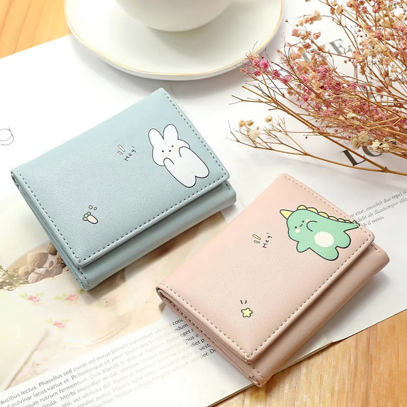 

Women Wallets 4 Color Money Bags Short Cute Small Purse Women's Student Card Holder Girl ID Bag Card Holder Coin Purse