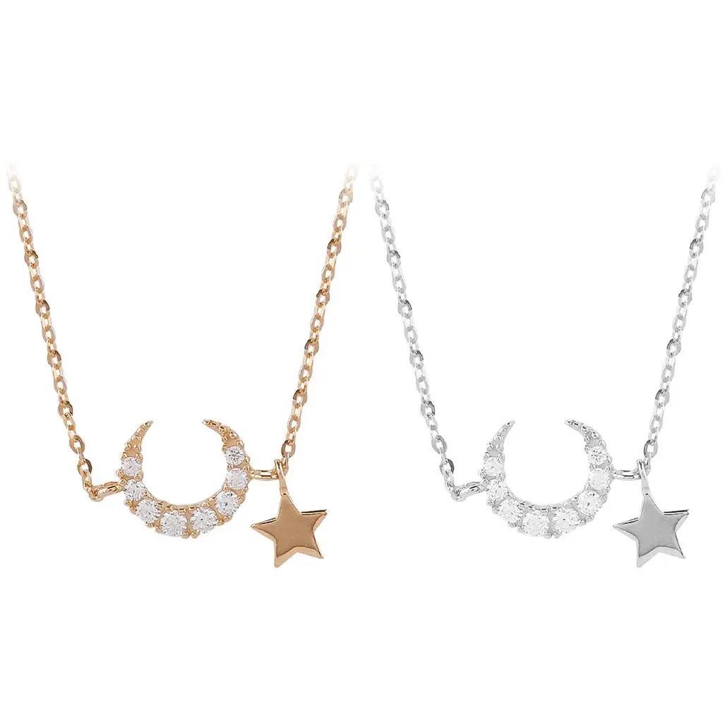 

Star Moon Link Chain Bracelet for Her Adjustable Stylish Anniversary Gift Delicate 6.3 inch+2 inch High Polished Handmade