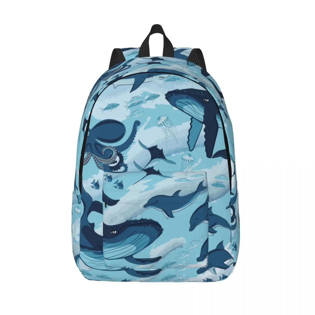 

Student Bag Blue Whales And Underwater Fishes Backpack Parent-child Lightweight Backpack Couple Laptop Bag