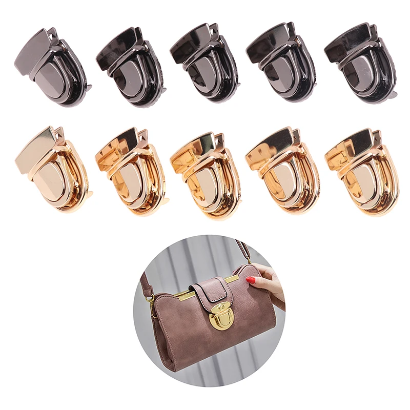 

5Pcs Metal Locks Bag Clasp Catch Buckles For Handbags Shoulder Bags Purse Totes Closures Snap Clasps DIY Craft Bag Accessories