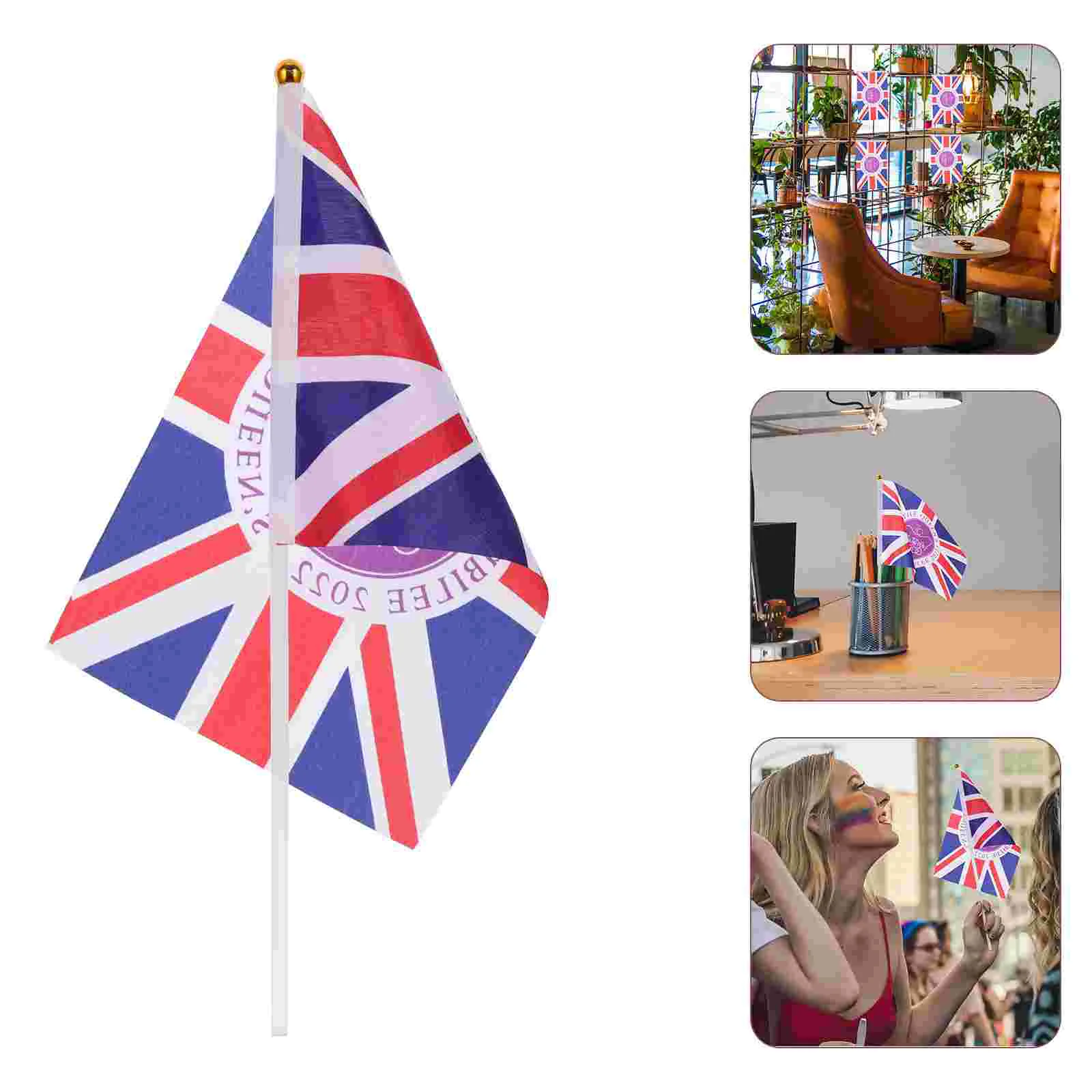 

Flag Flags Hand Uk British Mini Waving Stick Britain Handheld Union Kingdom Jubilee Royal United Small World Country Held Jack