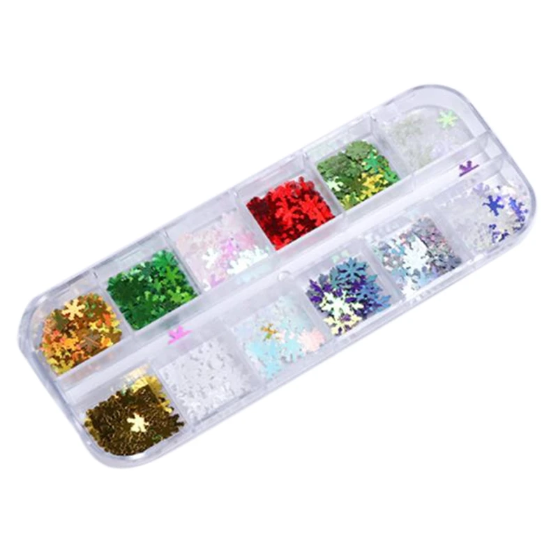 

Snowflake Glitter Nail Sequins 3D Christmas Holographic Nail Slices Glitter Multicolored Decals Nail Design Makeup
