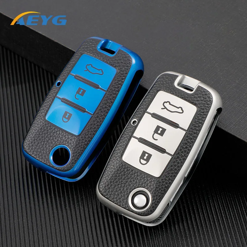 

TPU Car Flip Key Case Cover Shell For DongFeng DFM Aeolus AX7 AX5 AX4 AX3 Glory 360 370 580 Cefiro MX6 Protector Shell Fob