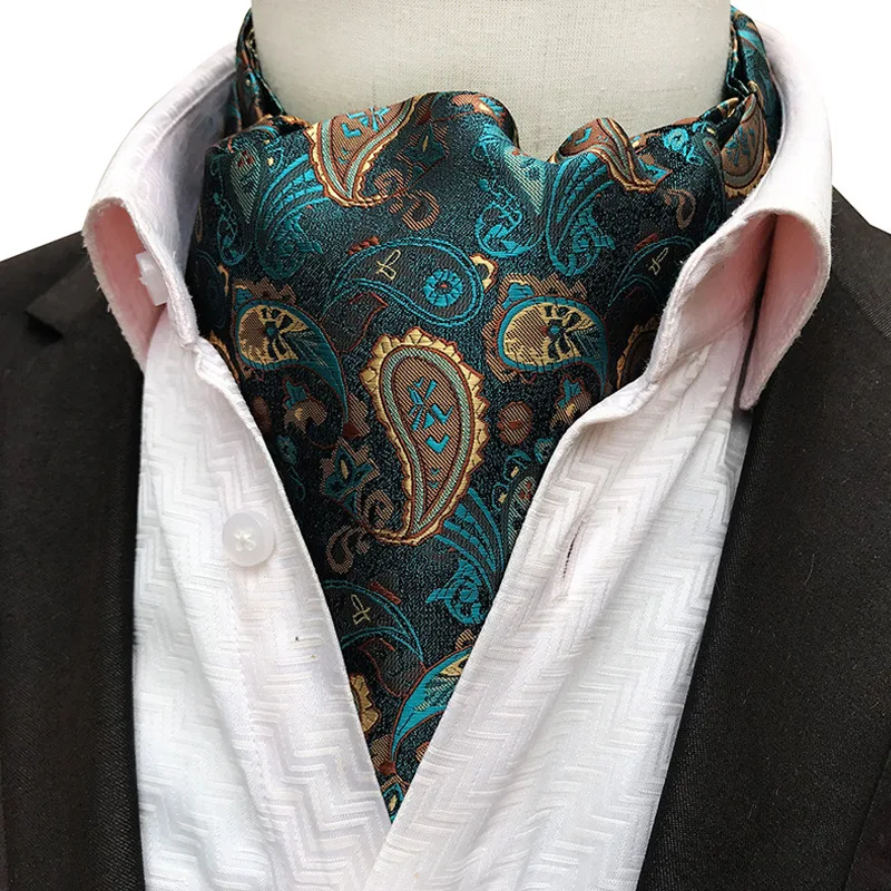 

High Quality Man's Paisley Floral Leaf Polyester Scarf Cravat Ascot Casual Daily Neckties Shirt Suit Accessories Gifts