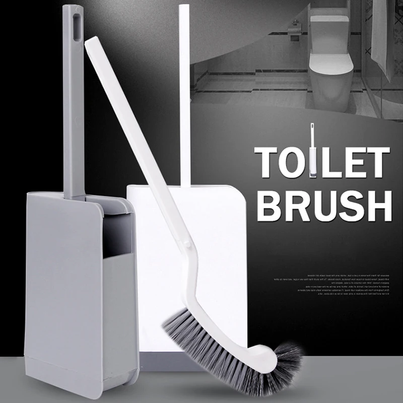 

Flexible Silicone Toilet Brush Breathable Toilet Bowl Cleaner Brush with Quick Drying Holder Wall Mounted for Bathroom Cleaning
