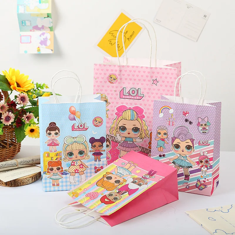 

Mixed Style Cartoon gift bag surprise doll cute handbag creative portable gift bags colorful present bag For Little Girl
