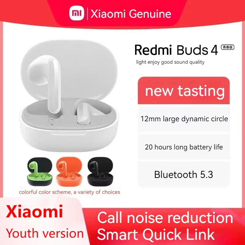 

Xiaomi Redmi Buds 4 Lite Wireless EarphonesTWS Bluetooth 5.3 Noise Reduction Earbuds 20 Hours Battery Life Sports Headset Gamer