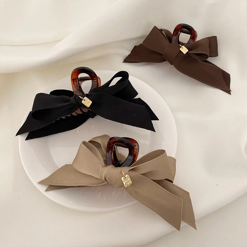 

New Korean Fashion Elegant Bow Hair Clip Claw Clamp Big Fabric Barrettes Headwear Girls Women Hair Accessories