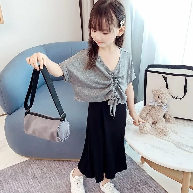 

Girls Suspender Dress Suit Summer New Girls Dresses for School Design Elegant Party Dresses for Girls 10 To 12 Year Kids Clothes