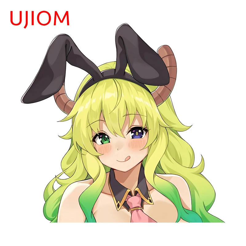 Фото UJIOM выглядывающая милая наклейка на стену Lucoa с кроличьими ушками, креативная забавная наклейка с ярким граффити, игровая комната, чехол для компьютера, декор из шпона №1