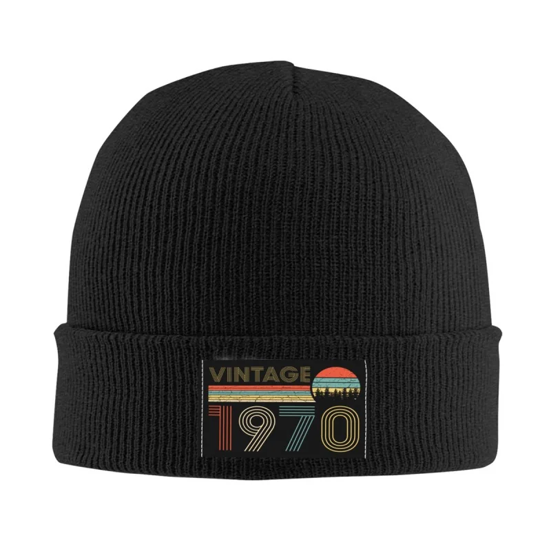 

Винтажная облегающая шапка 1970, зимняя теплая шапка унисекс, мужские вязаные шапки, Лыжные шапки, подарок на день рождения 52 года, шапочки, облегающие шапки, шапки