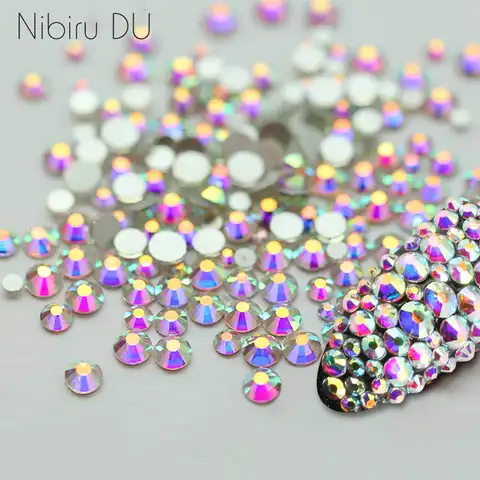 Super shine Crystal AB mountain crystal of flat rear glass of rhinestones for talisman 3d 3D nails of book on art accessories Strass