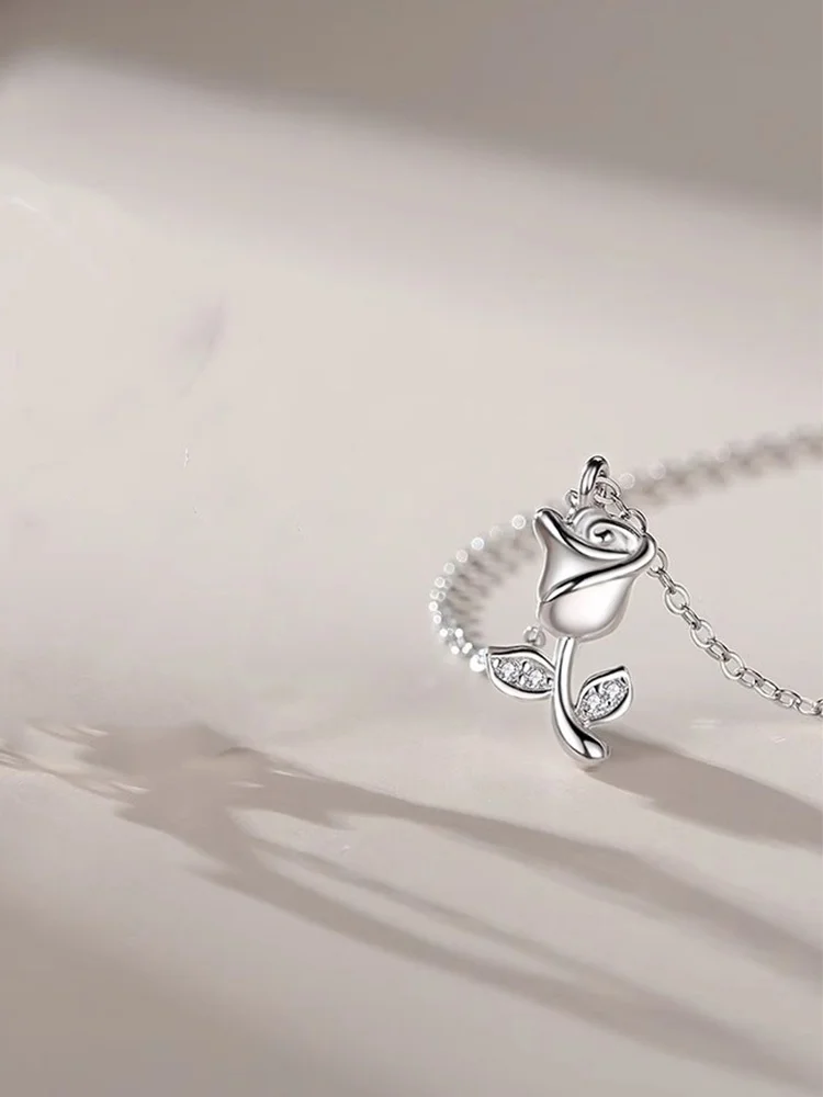 Ожерелье Vana с шипами и розой из стерлингового серебра для женщин