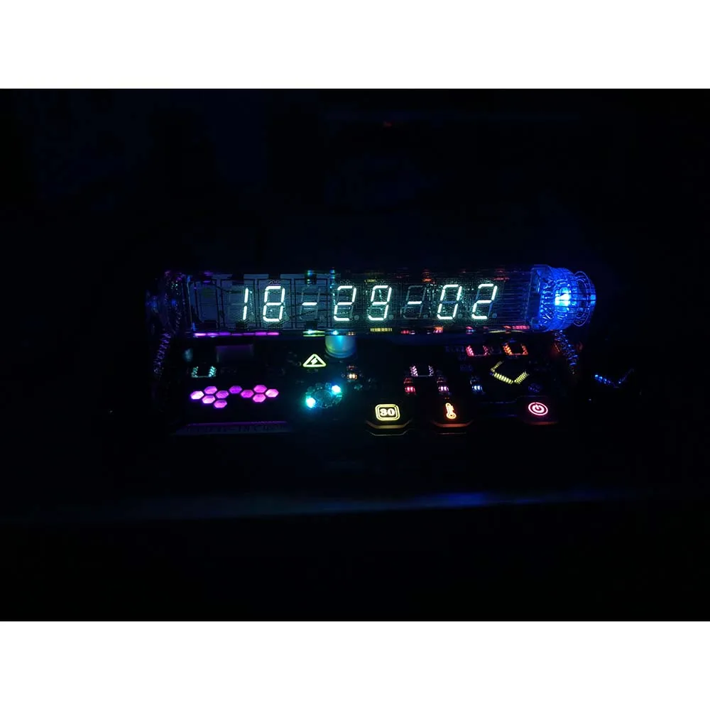 _ VFD трубчатые часы См. Nixie RGB светодиодсветодиодный для домашнего декора с
