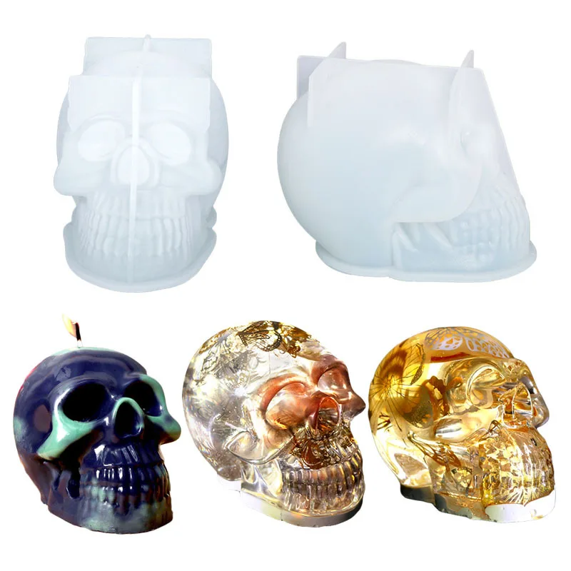 

Skull Candle Molds Halloween Silicone Mold for Epoxy Resin Handmade Soap Decor Making Mould Diy Craft Fondant Aromatherapy Candy