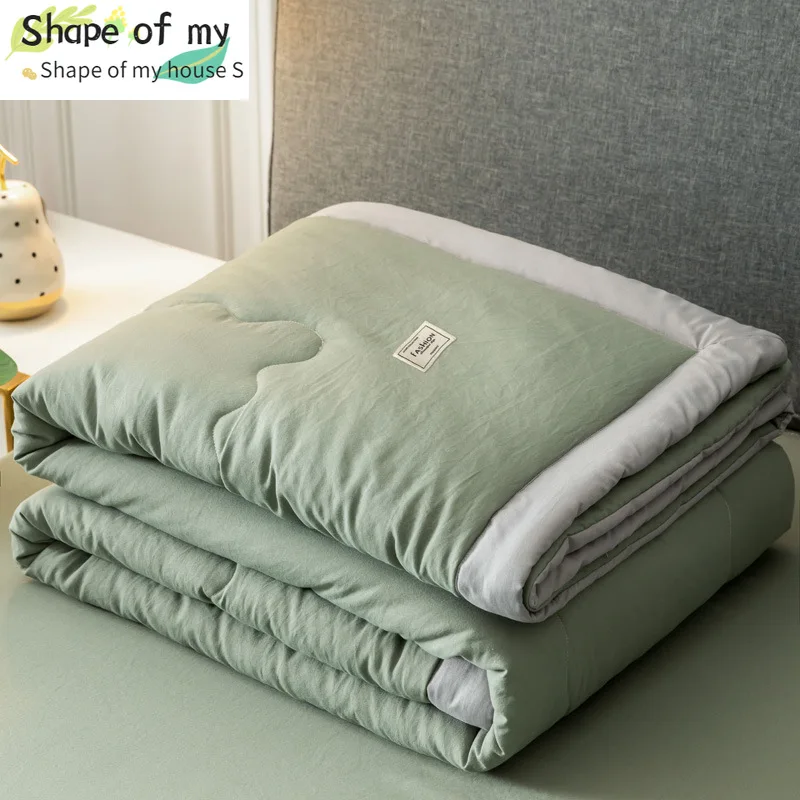 

Air Conditioning Throw Blanket Washed Cotton Summer Cool Quilt Air-Conditioned Thin Blankets For Beds Office Sofa