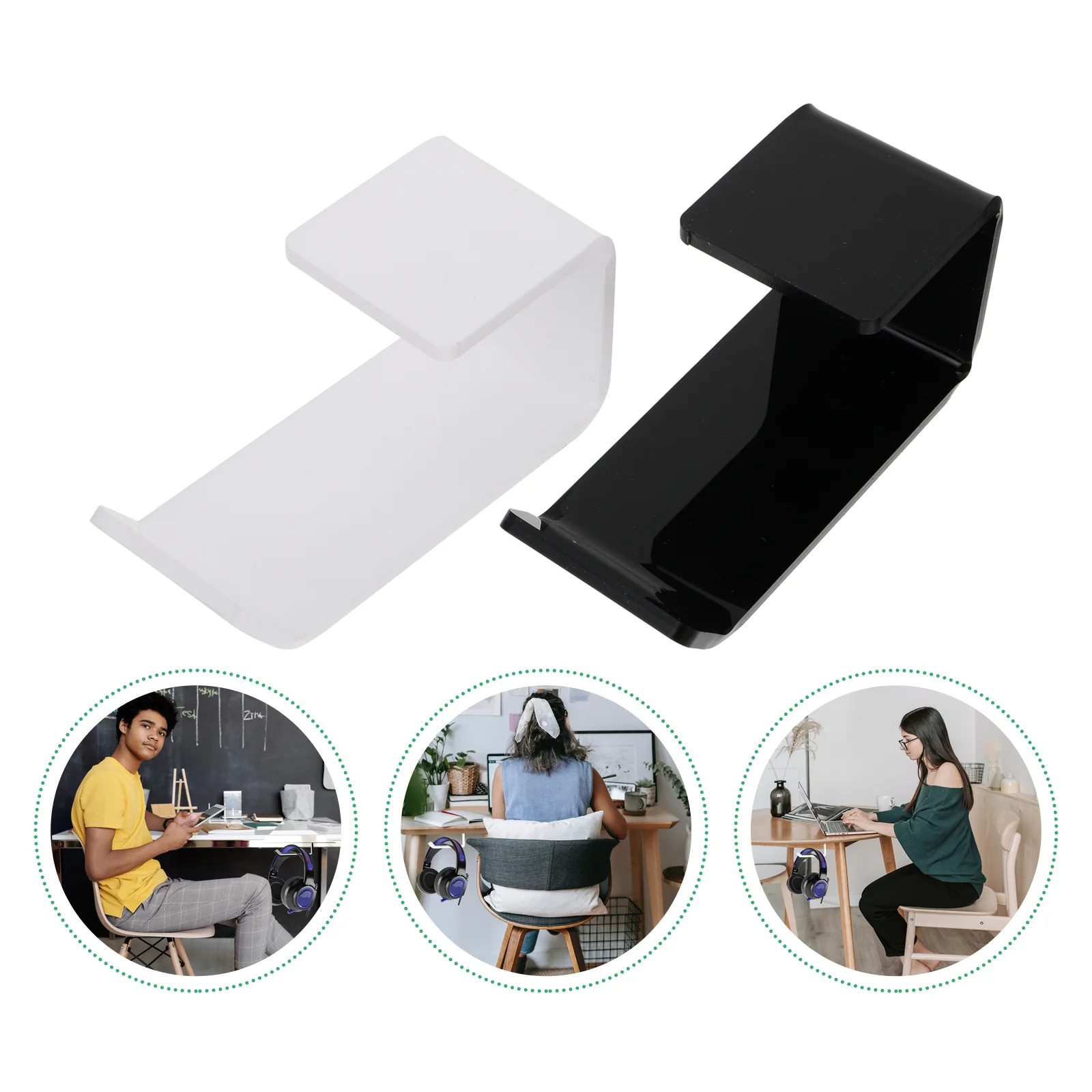 

2 PCS Durable Punch Free Universal Headphone Stand Storage Rack for Home Shop Desk