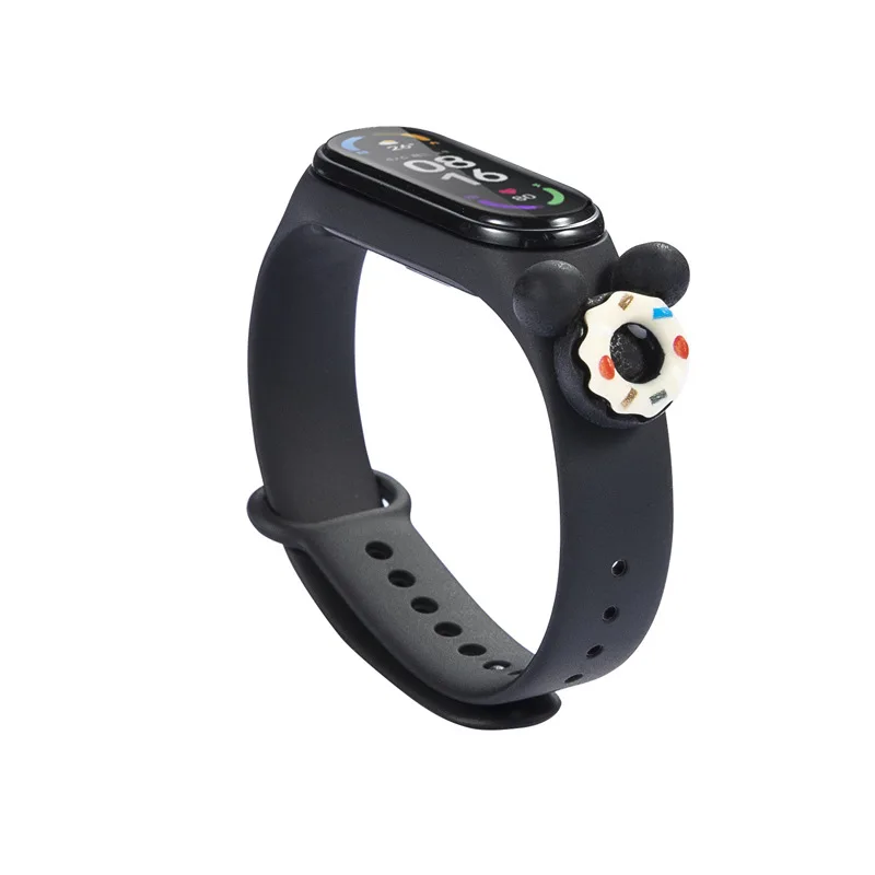 

For MI Band 6 Watch Bracelet For Mi Band 7 6 5 4 3 Silicone Watch Strap Creative Patch Smart Replacement Wristband