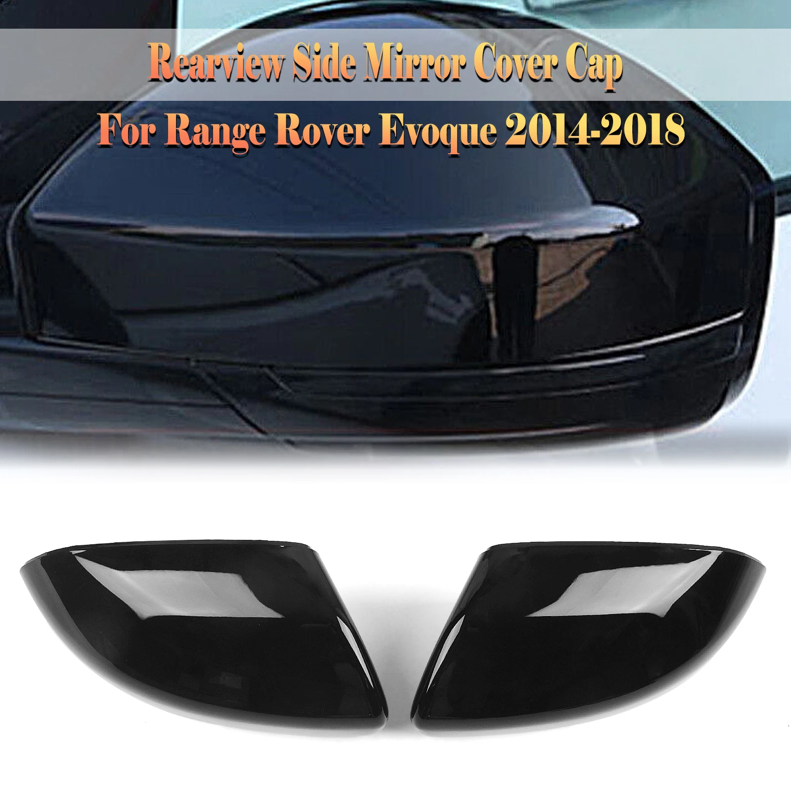 

Mirror Cover For Land Rover Range Rover Evoque 2014-2018 Gloss Black Exterior Replacement Type Car Rear View Rearview Shell Cap