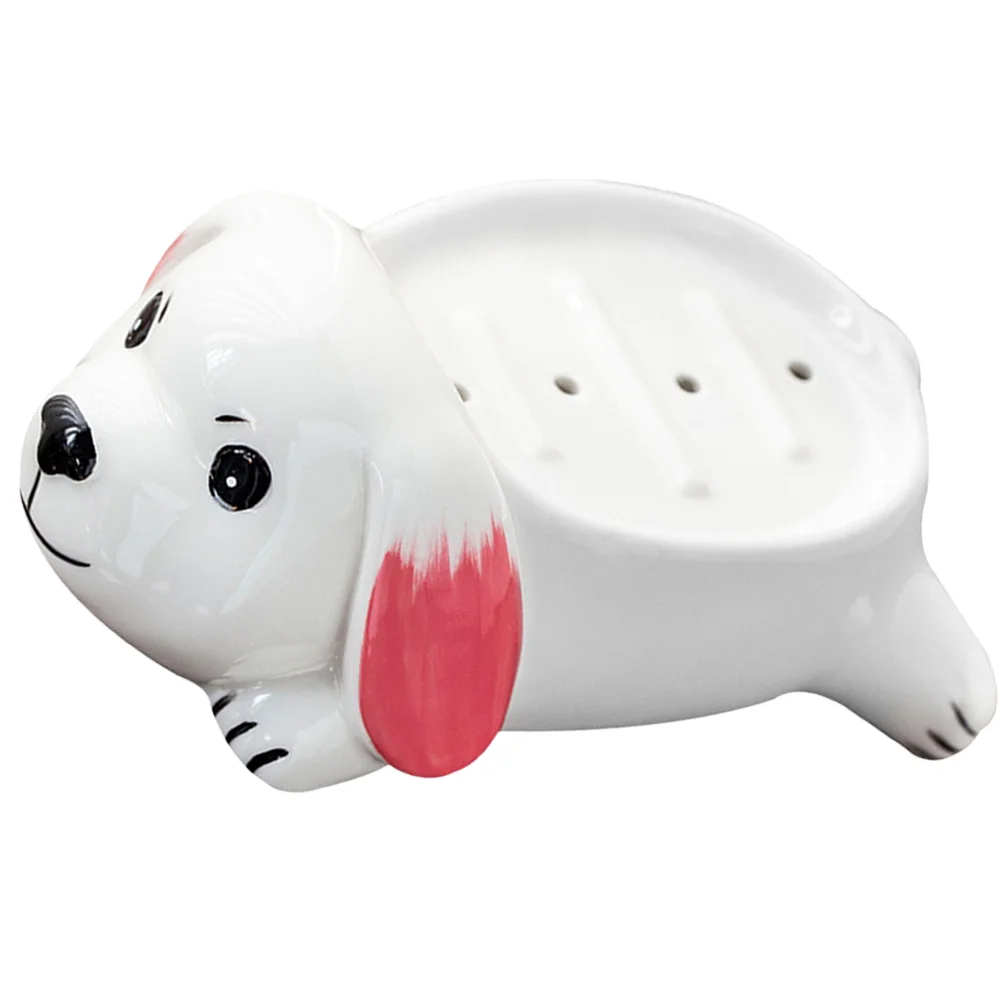 Милая керамическая маленькая собачка столешница сливной держатель для мыла