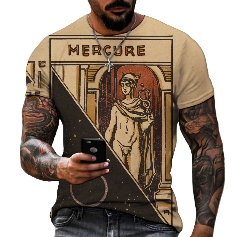 Мужская футболка с изображением статуи Свободы в стиле древней греческой