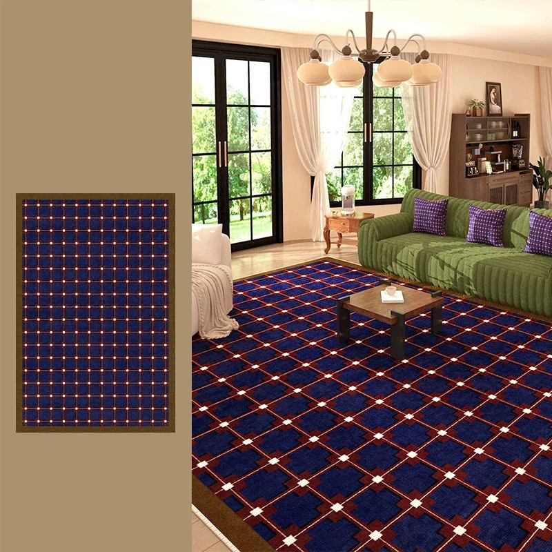 

Коврик для гостиной, машинная стирка, нескользящие мягкие коврики для спальни, зеленый ретро ковер большого размера, французский плед, имитация кашемировых ковриков