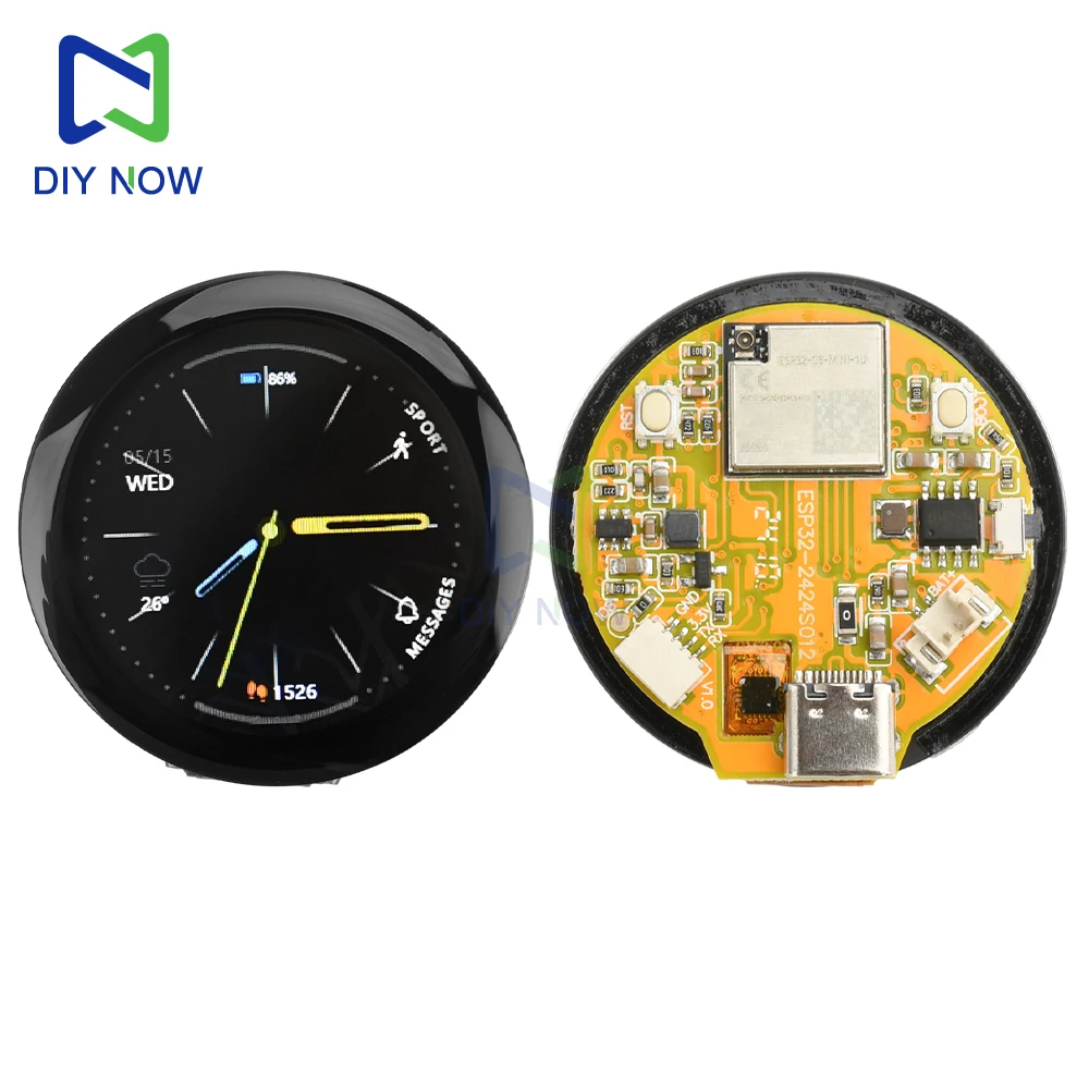 Круглый светодиодный модуль 240*240 IPS GC9A01 1 28 дюйма Wi-Fi Bluetooth платы разработки