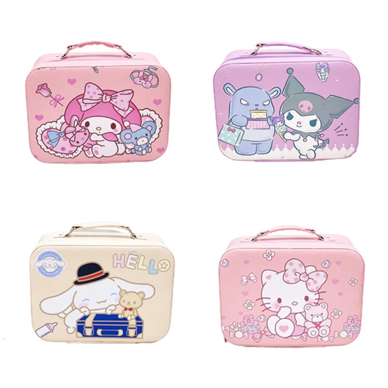

Sanrios Kuromi Cinnamoroll My Melody помпон Пурины Hellokittys аниме Kawaii косметический Чехол Коробка для хранения косметики ручная сумка подарок