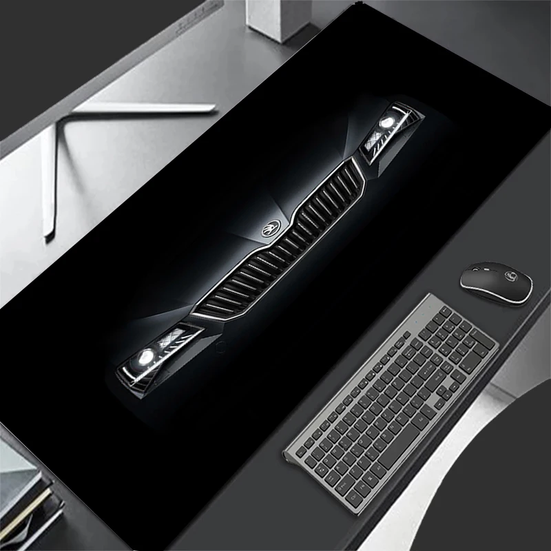 

Skoda Logo Computer Office Black Large Mouse Pad Game Custom Rubber Durable Waterproof Playmat Laptop Keyboard Soft Desktop Mat