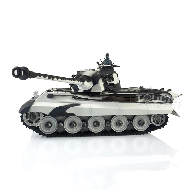 Фото HENG LONG 2.4G 1/16 7.0 Пластиковый немецкий танк King Tiger RTR RC 3888A 360 °   Вращающийся курительный блок, BB-пеллет, игрушка №4