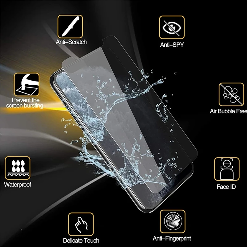 1-4Pcs Anti-spy Glass for iPhone 11 12 Pro Max Mini 14 XS XR X Privacy Screen Protectors for IPhone 13 Pro MAX 7 Plus Anti Glare