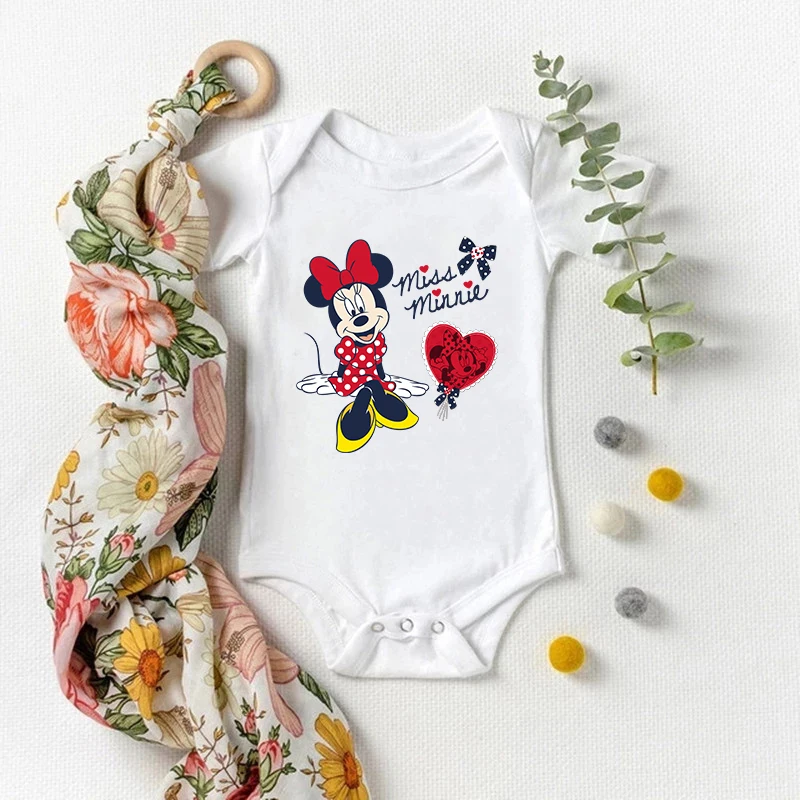 

Summer Baby Bodysuit Casual Infant Baby Disney Mickey Mouse Cotton Cute Baby Romper Costumes Fashion Baby Soft Outwear Onesie Te