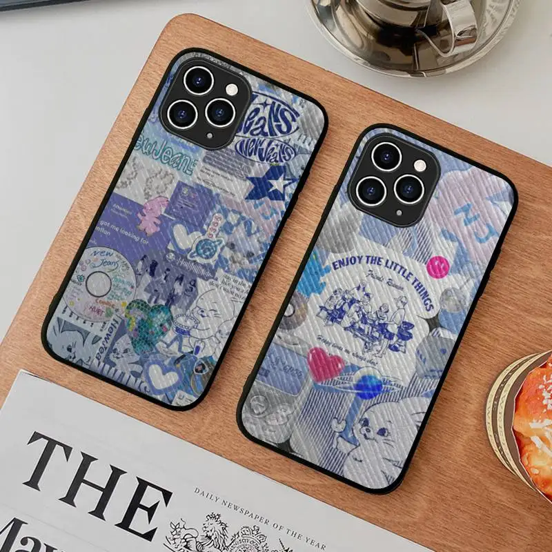 

Kpop NewJeans Phone Case Hard Leather Case for iPhone 11 12 13 Mini Pro Max 8 7 Plus SE 2020 X XR XS Coque