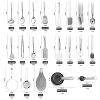 27pcs dinnerware sets 430 stainless steel cutlery set kitchen dinner supplies high quality cooking baking gadgets