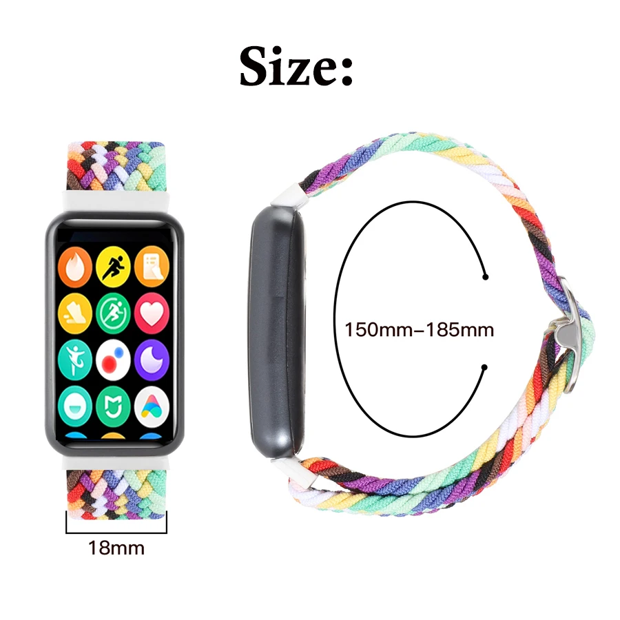 Фото Нейлоновый плетеный ремешок для Xiaomi Mi Band 8/9/10 Pro, браслет для смарт-часов, удобный спортивный ремешок для Redmi Watch 4 5 6 №3