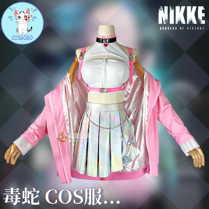 

COSGOGO NIKKE, богиня победы, Випер, сексуальный розовый игровой костюм, Униформа, костюм для косплея, женский костюм для ролевых игр на Хэллоуин