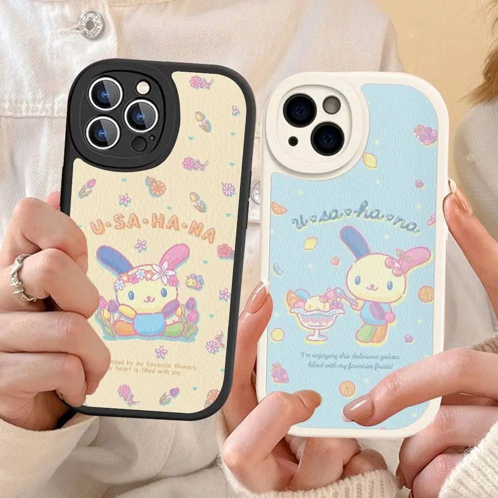 Кожаный чехол Rainbow Bunny USA HaNaS для iPhone 16, 15, 14, 16E, 13, 12, 11 Pro Max Plus (art.: 3920dc06cec85) - 3920dc06cec85