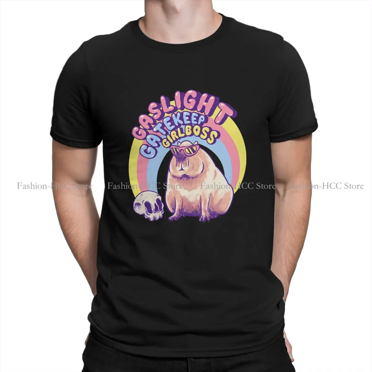 

Gaslight Gatekeep Girlboss Special Polyester TShirt Capybara Capybaras Top Quality Creative Graphic T Shirt Stuff