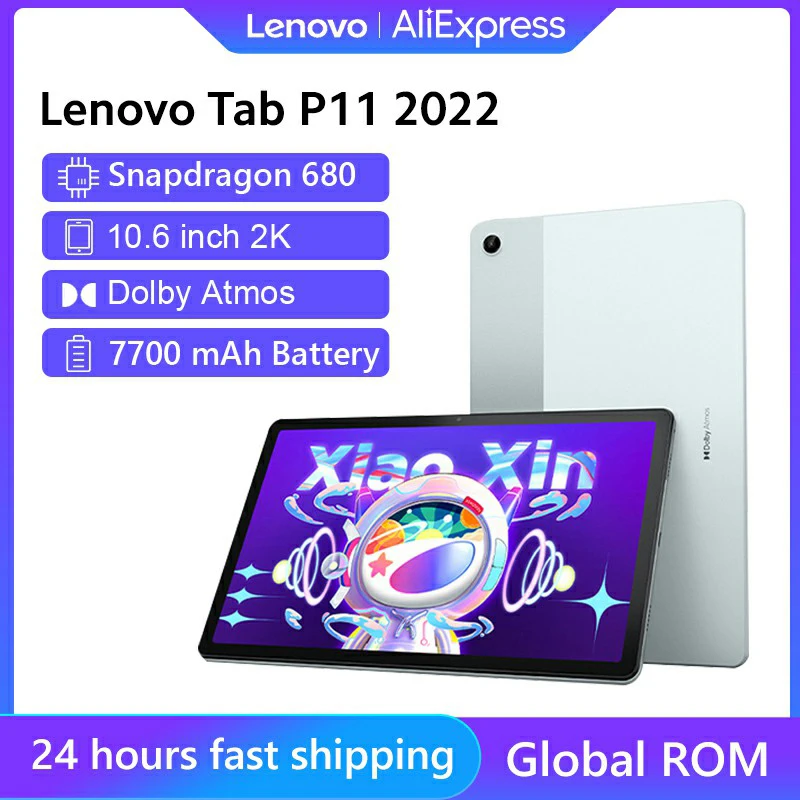 Global ROM Lenovo Xiaoxin Pad 2022 Lenovo Tablet P11 64GB 128GB 10.6'' Screen Snapdragon 680 Octa Core 7700mAh Mini PC Tablets