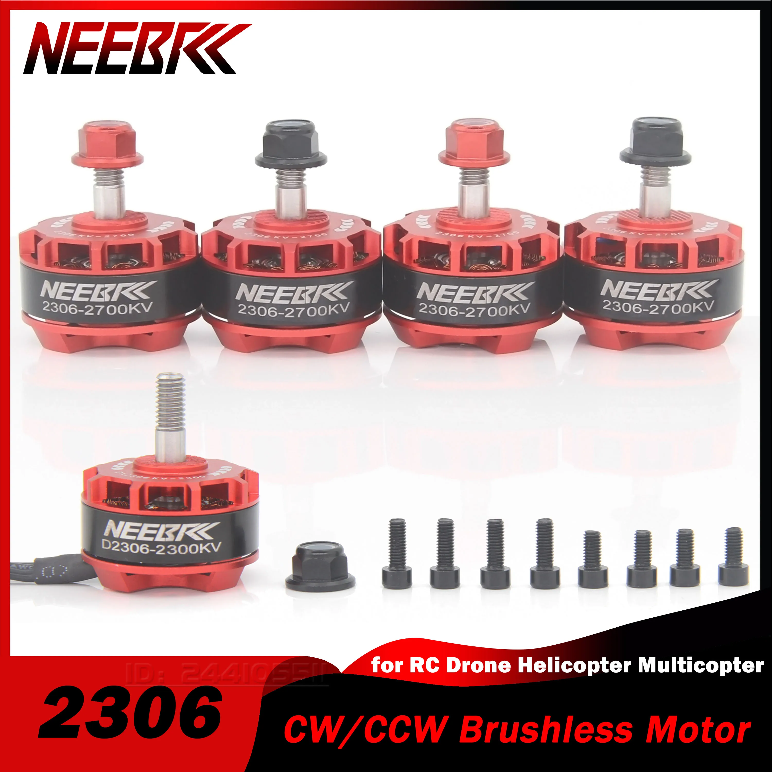 4 шт. NEEBRC 2306 бесщеточный двигатель 280 кв кВ 2-4S CW/CCW для QAV250 Eachine Wizard X220 RC Дрон