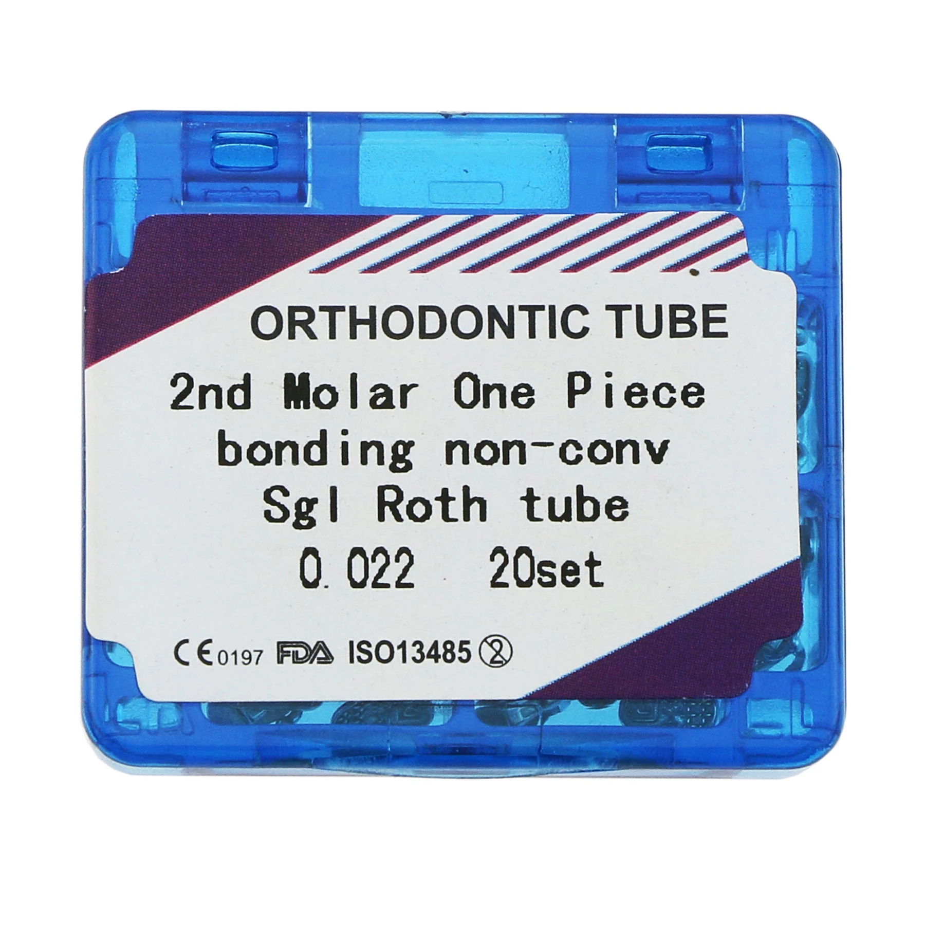 

20Sets/80Pcs/Box Dental Orthodontic Monoblock One Piece Non-convertible Metal Buccal Tubes 2nd Molar Tube Roth 0.022
