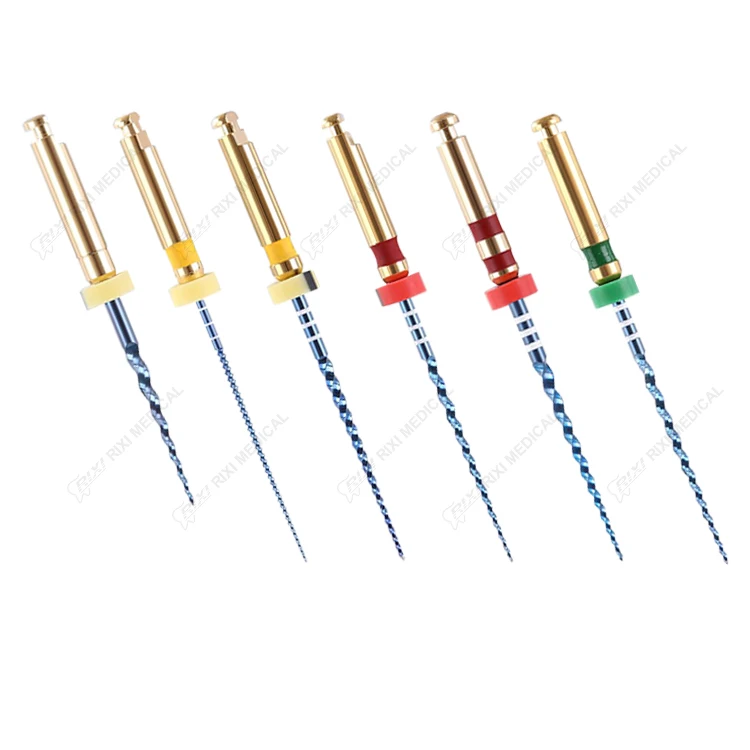 Фото Стоматологические роторные файлы RIXI Dental MR3-Blue для корневых каналов, термоактивируемые NiTi-файлы, 10 коробок, ассорти, для использования с мотором, эндодонтические файлы для стоматологии №1
