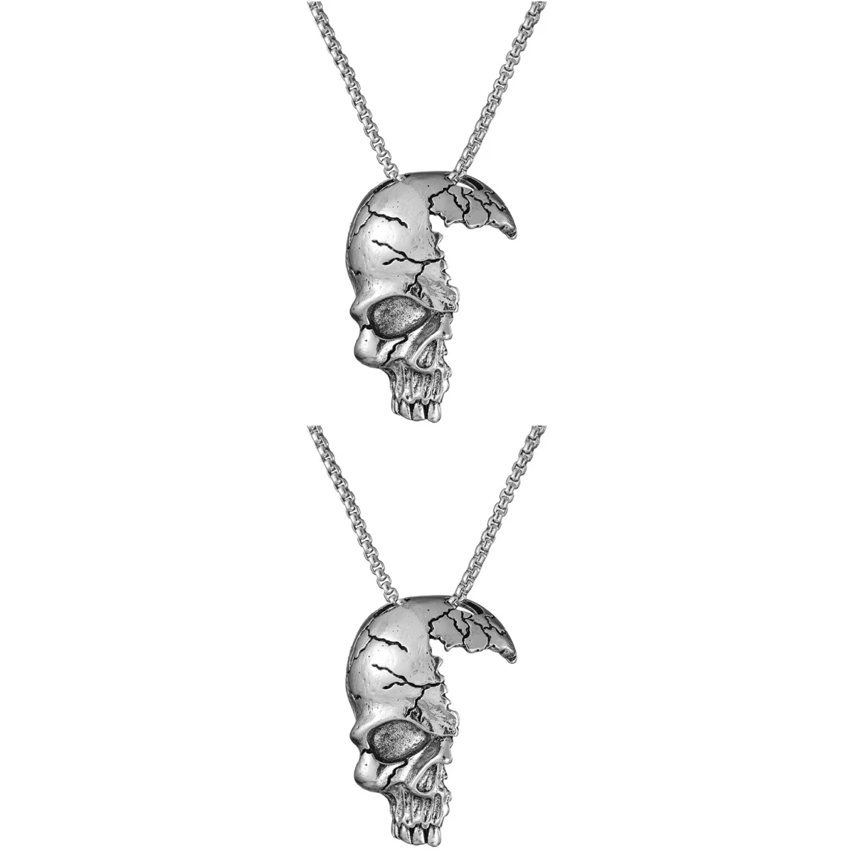 

2pcs Necklace Creative Neck Chain Punk Clavicle Chain Stylish Neck Jewelry