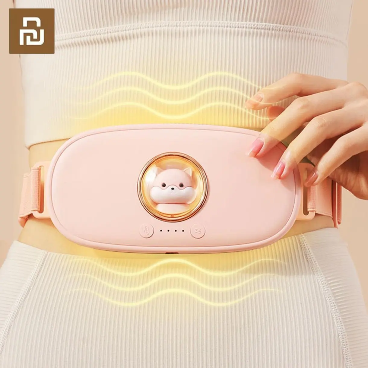 

Youpin Relieve Menstrual Cramp Pain Heating Vibrating Massage Pad Warm Palace Belt Waist Relieve Massager Pain Relieving Belt