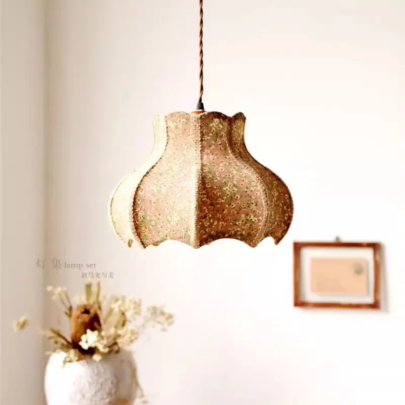 Подвесной светильник из хлопка и льна в стиле ретро естественная ностальгия