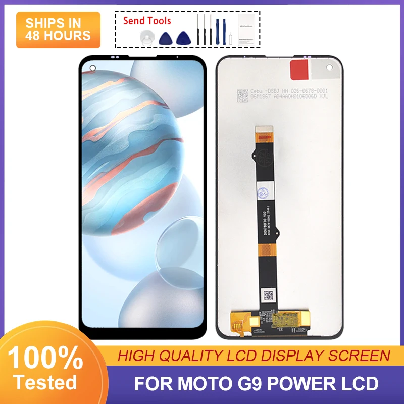

6,8 дюймовый сенсорный ЖК-экран для Motorola Moto G9 Power, дигитайзер экрана в сборе, запасной телефон, дисплей с инструментами