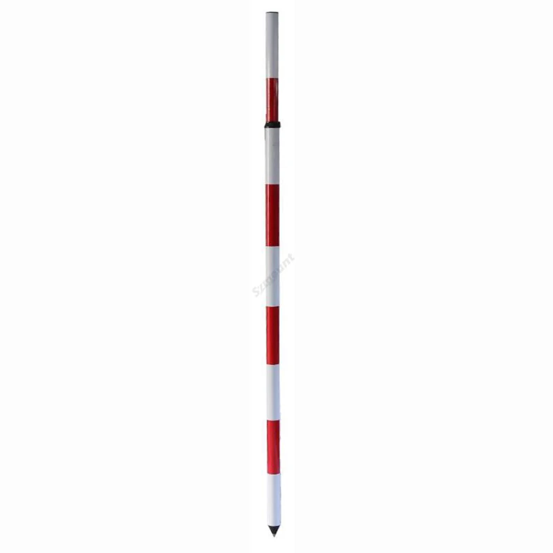 

Hot Sale Red+white 2m 2Section Telescopic Aluminum Range Poles for Land Surveying