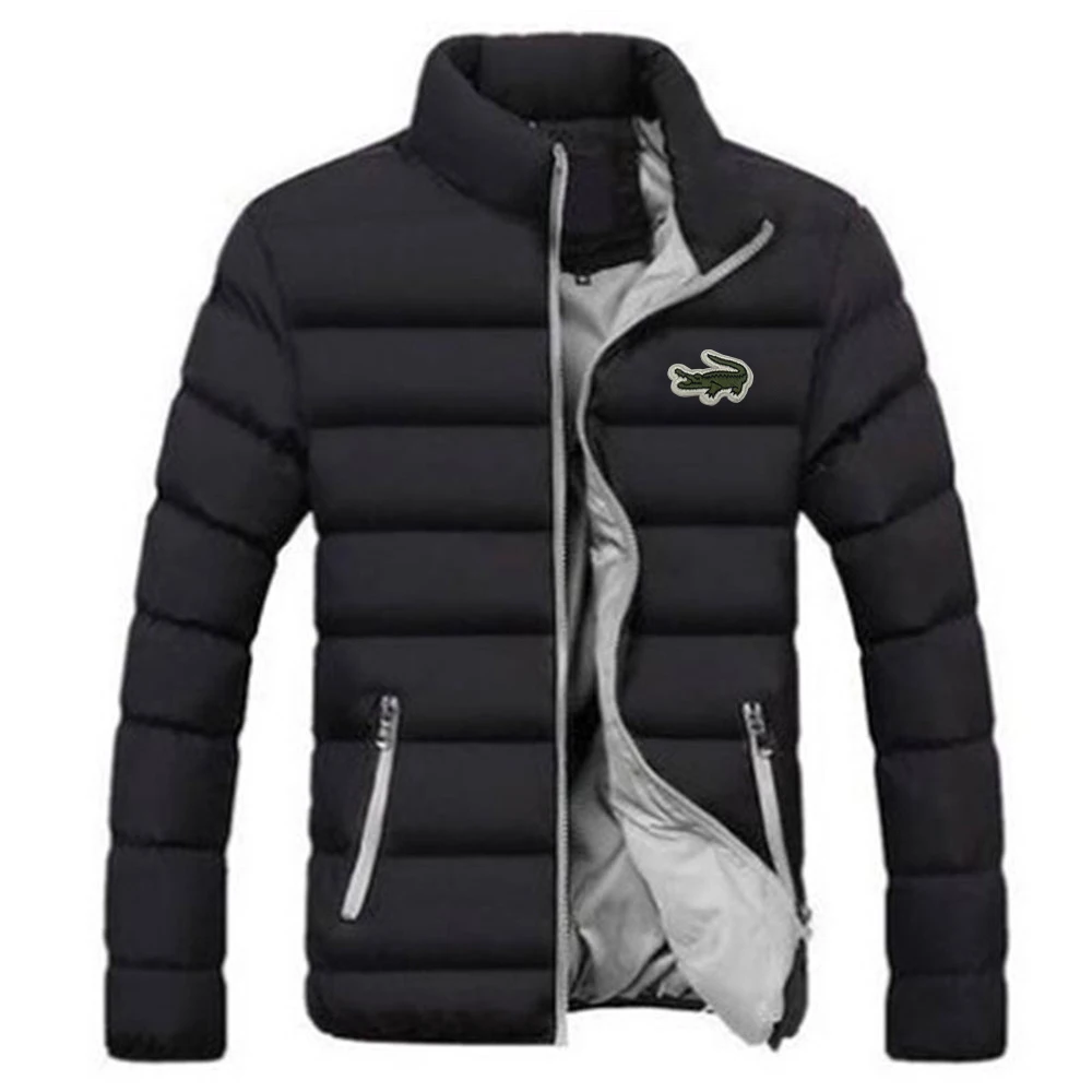 Homens jacke blusão algodão acolchoado jaqueta casual esportes outono inverno masculino gola quente grosso parkas jaqueta juvent