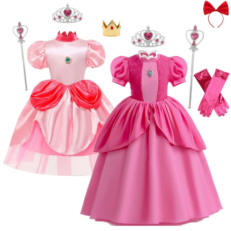 

Peach Princess Dress For Girls Birthday Party Christmas Costume Kid Children Hallowee Carnival Performance Ball Gown 4-10 Years