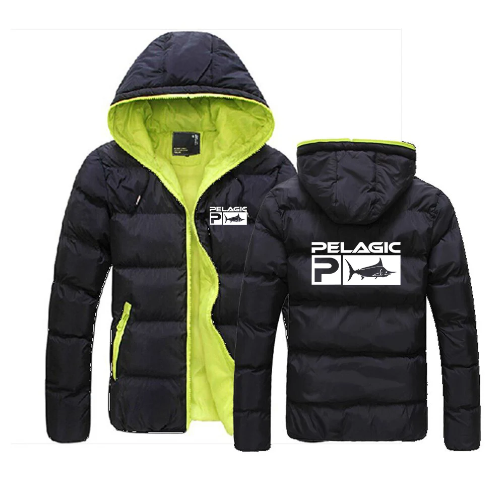 

2022 Men's New Zipper Down Jacket Coats Winter Pelagic Fishing Logo Sports Casual Fashion Hooded Warmth Comfortable Outwear Tops